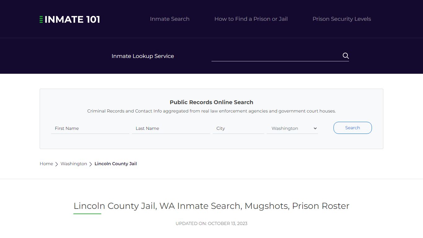 Lincoln County Jail, WA Inmate Search, Mugshots, Prison Roster